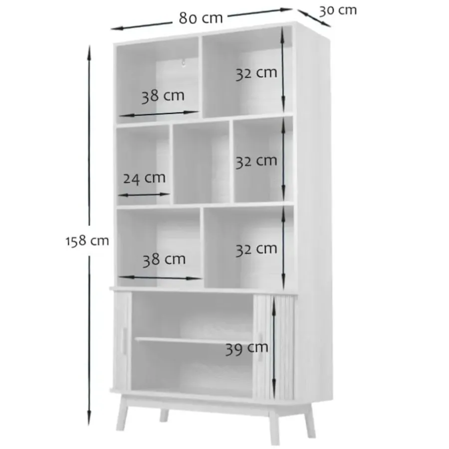 Calicosy - Boekenkast ERNEST - 157,5x80x40 cm
