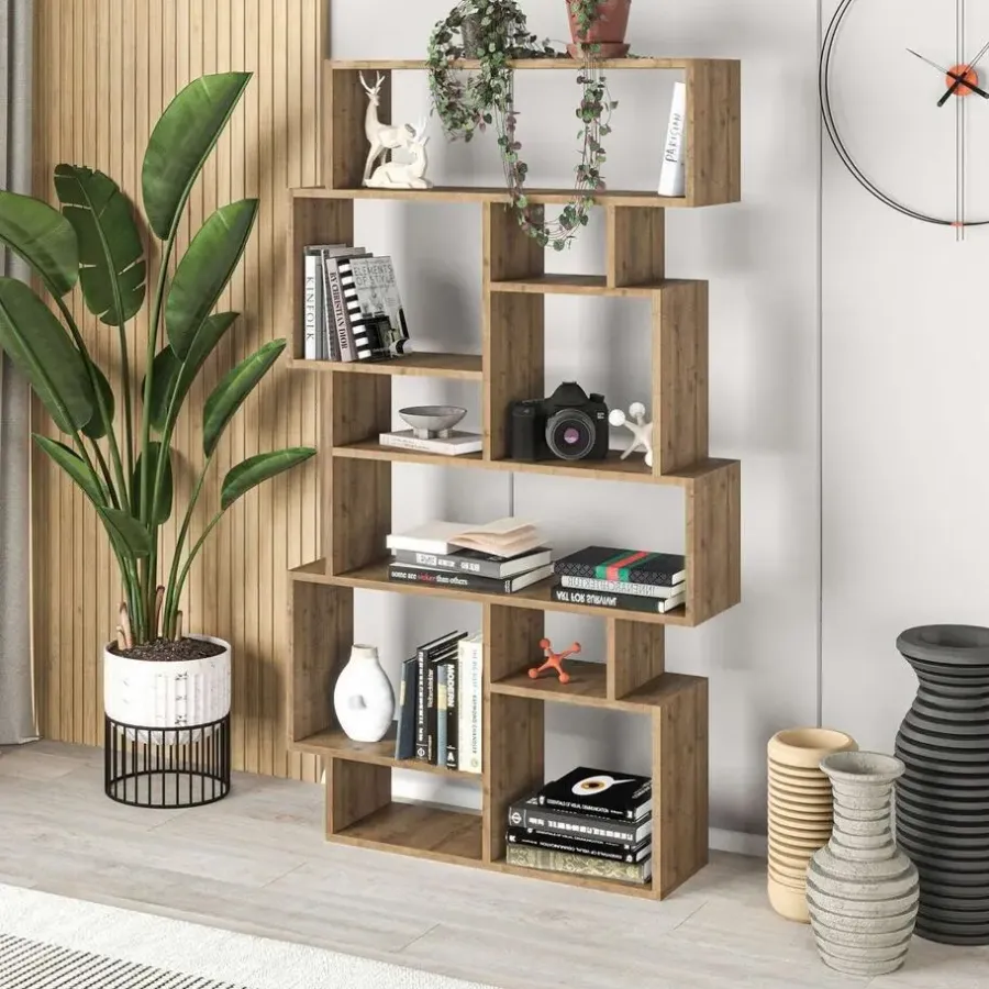 Boekenkasten|Boekenkasten-Calicosy - Boekenkast met vakken KARMATO - 25,5x96x168,5 cm