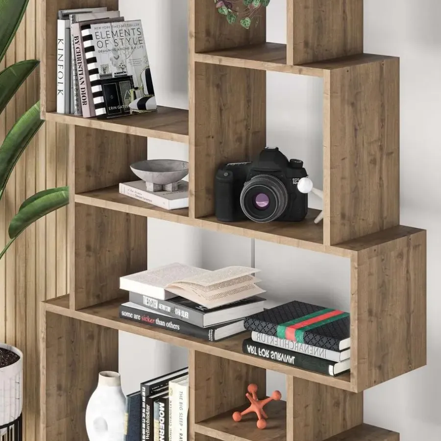 Boekenkasten|Boekenkasten-Calicosy - Boekenkast met vakken KARMATO - 25,5x96x168,5 cm