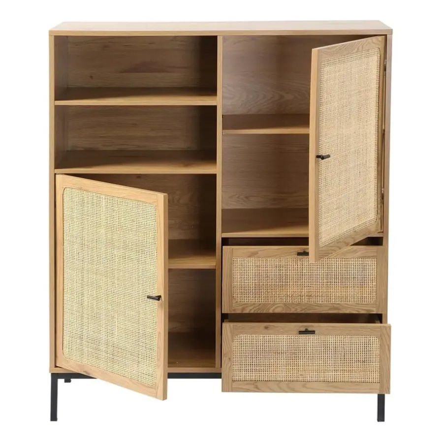 Buffetkasten-Calicosy - Buffetkast JAYA - Licht hout - 120x100x40 cm
