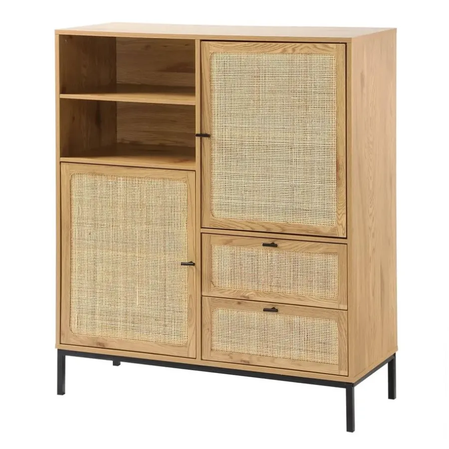 Buffetkasten-Calicosy - Buffetkast JAYA - Licht hout - 120x100x40 cm