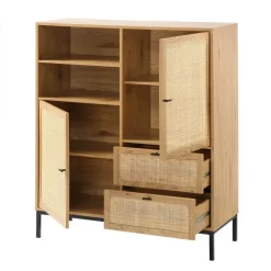 Buffetkasten-Calicosy - Buffetkast JAYA - Licht hout - 120x100x40 cm
