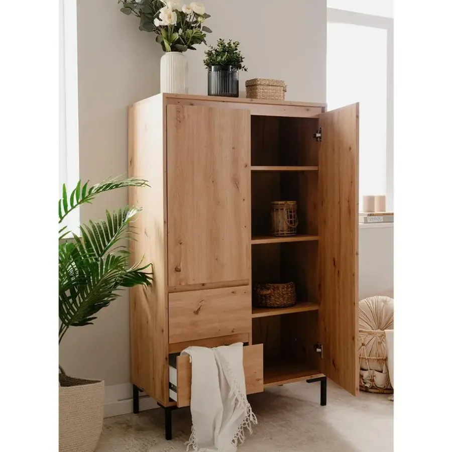 Buffetkasten-Calicosy - Buffetkast PLOCK - Licht hout - 139x81x40 cm