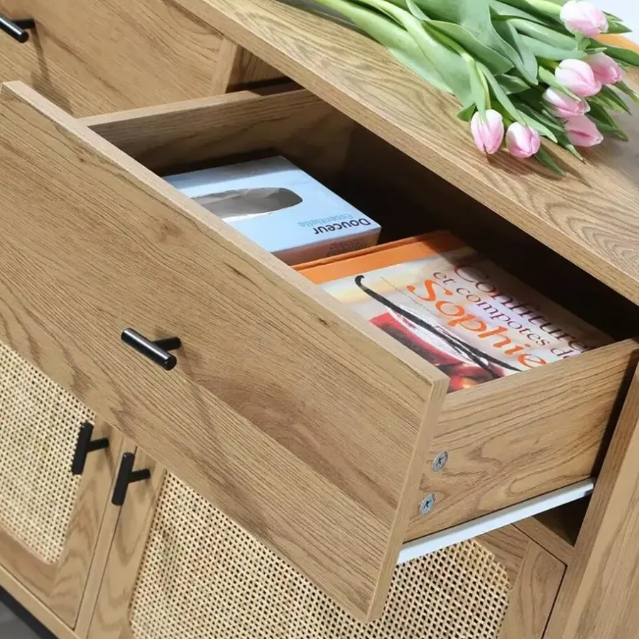 Dressoirs-Calicosy - Dressoir JAYA - Licht hout - 79x90x39 cm