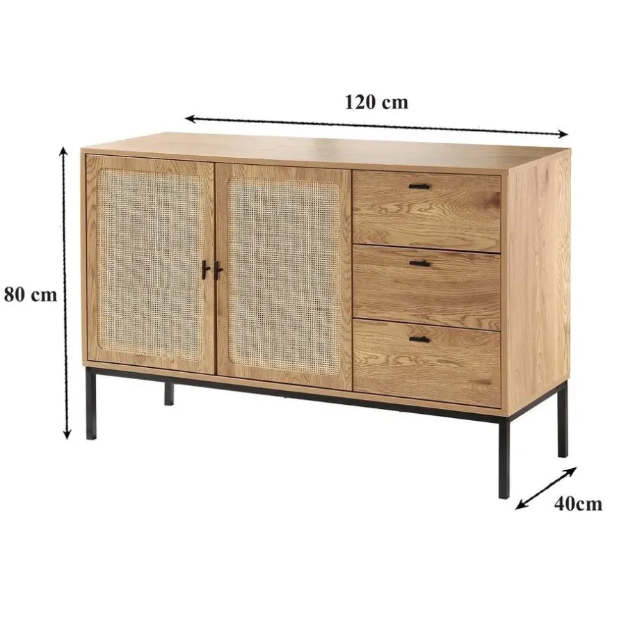 Calicosy - Dressoir JAYA - Licht hout - 80x120x40 cm