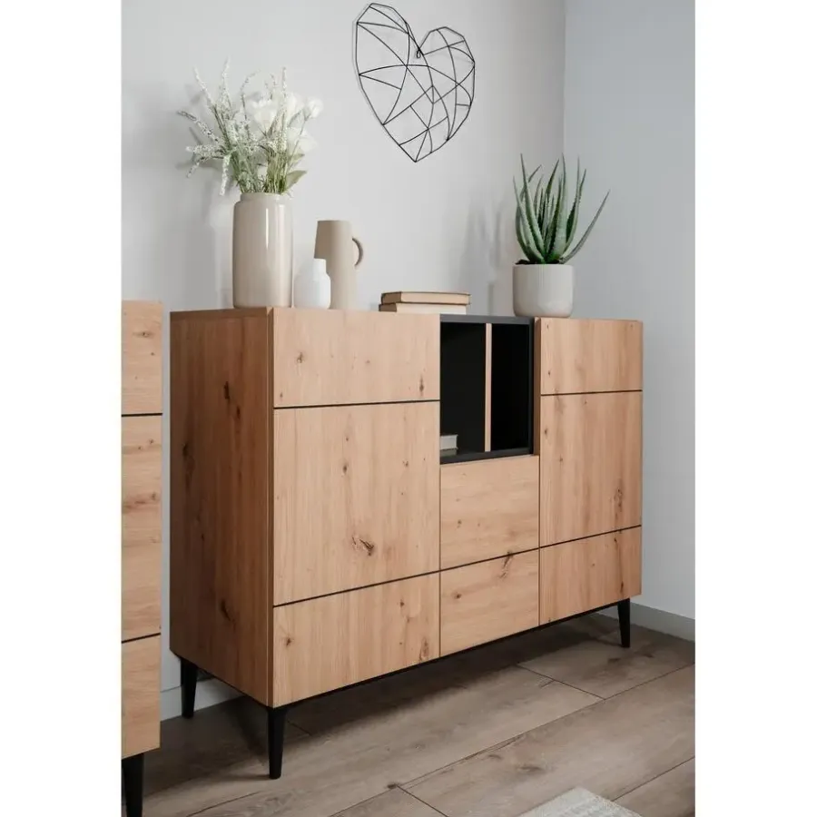 Dressoirs-Calicosy - Dressoir NOLA - Licht hout - 90x120x42 cm