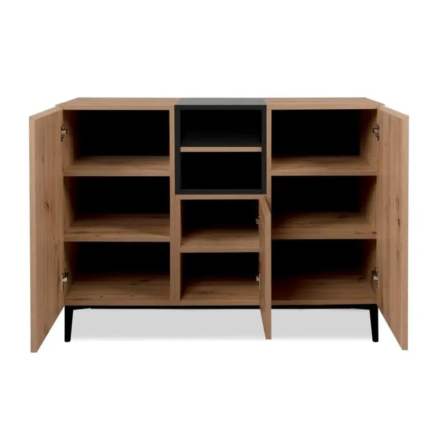 Dressoirs-Calicosy - Dressoir NOLA - Licht hout - 90x120x42 cm