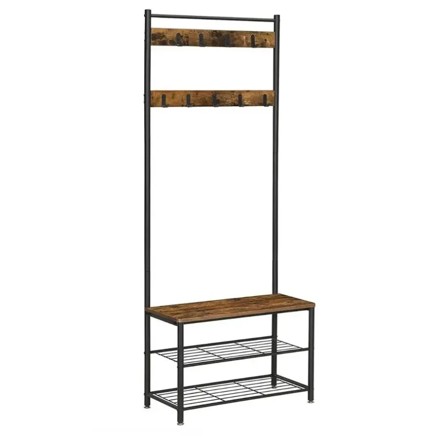 Kapstokken-Calicosy - Garderobe - Donker hout - 175x70x32,5 cm