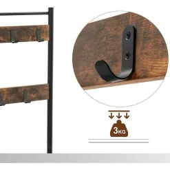 Kapstokken-Calicosy - Garderobe - Donker hout - 175x70x32,5 cm