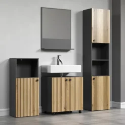 Hoge Kasten-Calicosy - Geribbelde badkamerkolom PUREBLISS - 15x122x44,5 cm