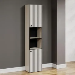 Hoge Kasten-Calicosy - Geribbelde badkamerkolom PUREBLISS - 15x122x44,5 cm