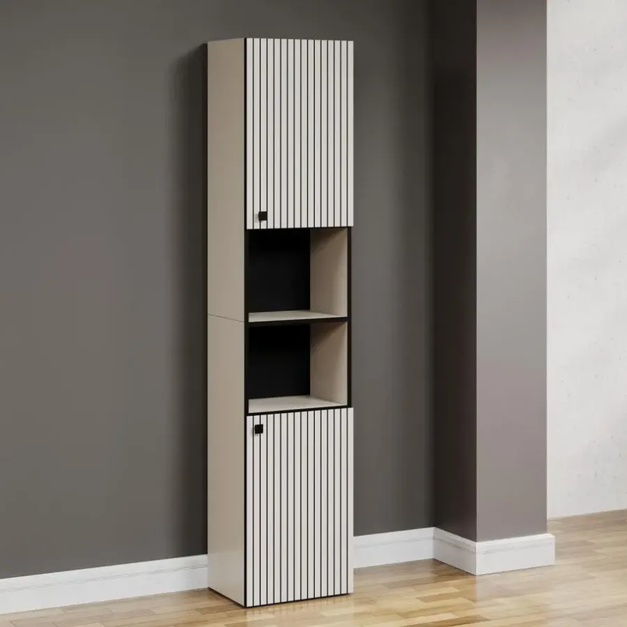 Hoge Kasten-Calicosy - Geribbelde badkamerkolom PUREBLISS - 15x122x44,5 cm