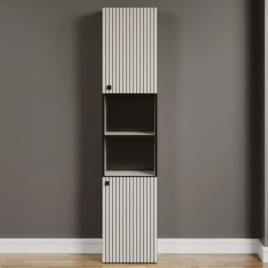 Hoge Kasten-Calicosy - Geribbelde badkamerkolom PUREBLISS - 15x122x44,5 cm