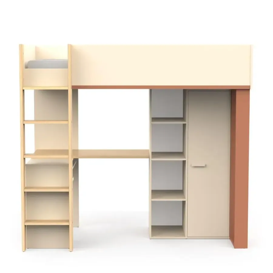 Kinderbedden-CBA CALICOSY - Hoogslaper CAMILLIA - 104,1x205,9x183 cm