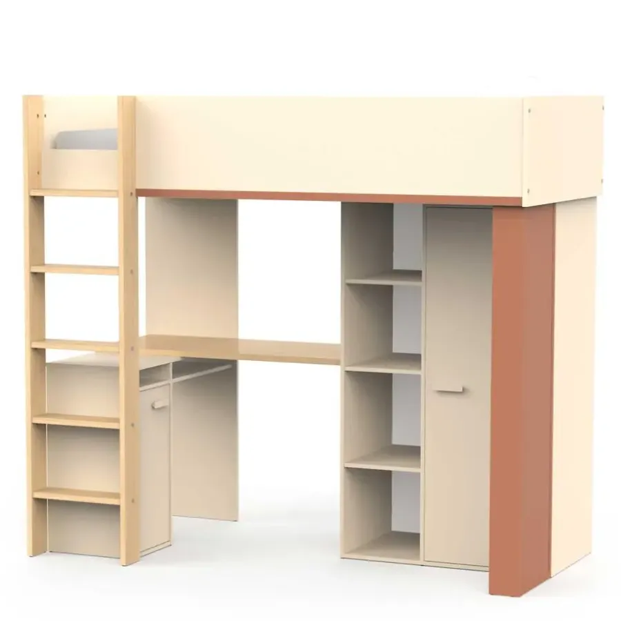 Kinderbedden-CBA CALICOSY - Hoogslaper CAMILLIA - 104,1x205,9x183 cm