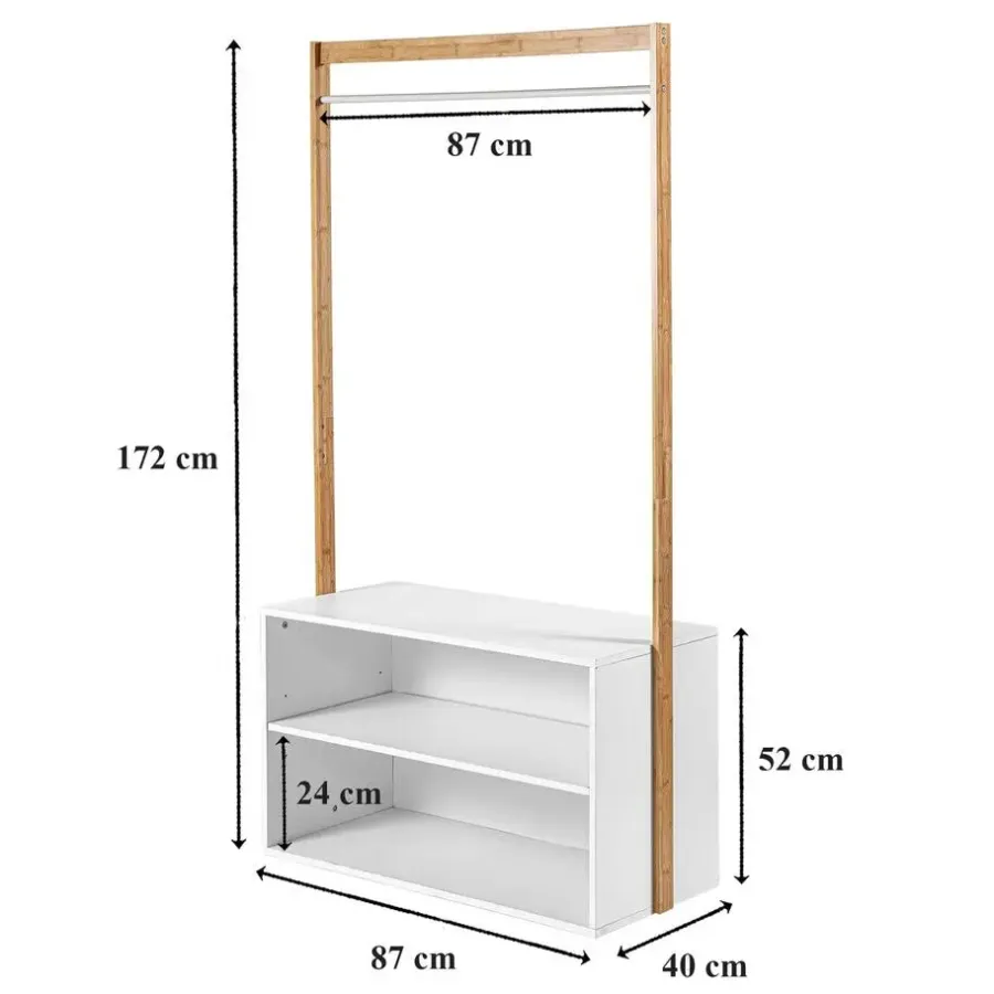 Calicosy - Kledingkast - Wit - 171x90x40 cm