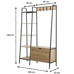 Calicosy - Kledingkast LEXIE - Hout - 160x105x35 cm