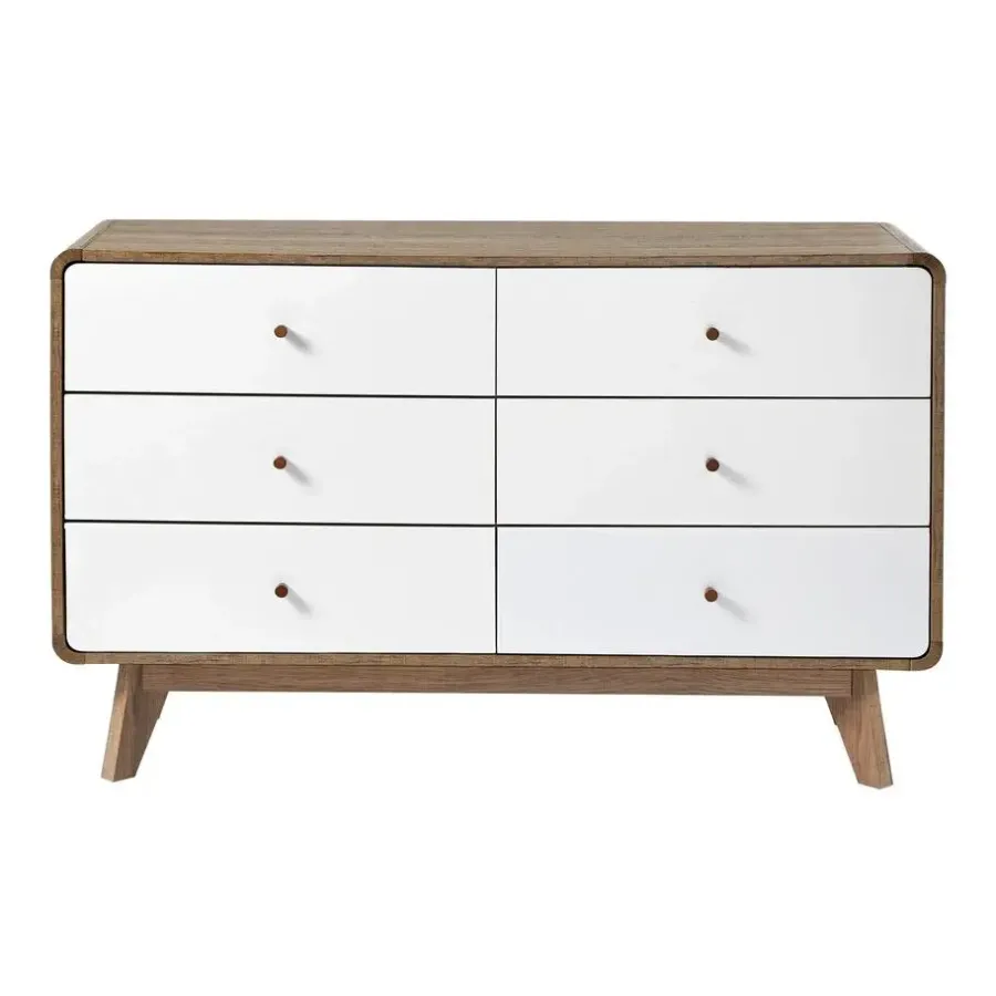 Ladekasten|Ladekasten-Calicosy - Ladekast ALBURA - Donker hout - 75.5x120x39 cm