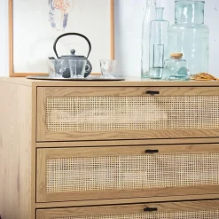 Ladekasten|Ladekasten-Calicosy - Ladekast JAYA - Licht hout - 79x80x39 cm