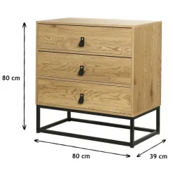 Ladekasten|Ladekasten-Calicosy - Ladekast JILL - Eik - 79.5x80x39 cm