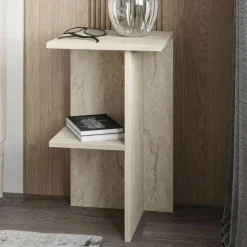 Nachtkastjes|Nachtkastjes-Calicosy - Nachtkastje LERAY - Travertijn - 60x36x36 cm