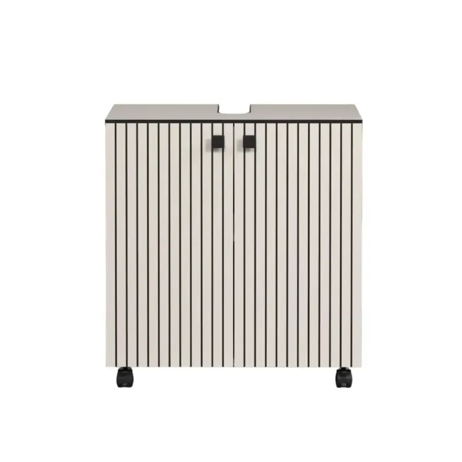 Badmeubelsets-Calicosy - Onderkast met wielen, 2 deuren PUREBLISS - 42x60x64 cm