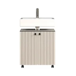Badmeubelsets-Calicosy - Onderkast met wielen, 2 deuren PUREBLISS - 42x60x64 cm
