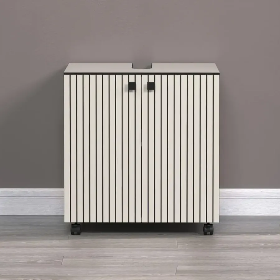 Badmeubelsets-Calicosy - Onderkast met wielen, 2 deuren PUREBLISS - 42x60x64 cm