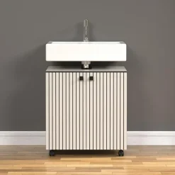Badmeubelsets-Calicosy - Onderkast met wielen, 2 deuren PUREBLISS - 42x60x64 cm