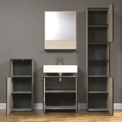 Badmeubelsets-Calicosy - Onderkast met wielen, 2 deuren PUREBLISS - 42x60x64 cm