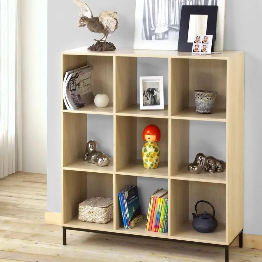 Boekenkasten|Boekenkasten-Calicosy - Opbergplank - Licht hout - 103.3x93.5x29.8 cm