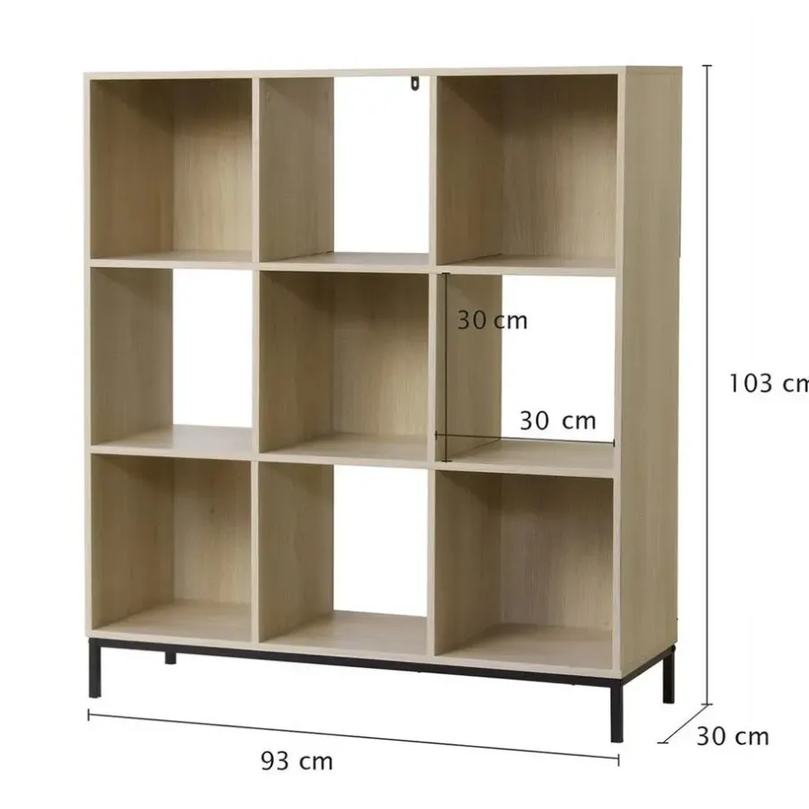 Boekenkasten|Boekenkasten-Calicosy - Opbergplank - Licht hout - 103.3x93.5x29.8 cm