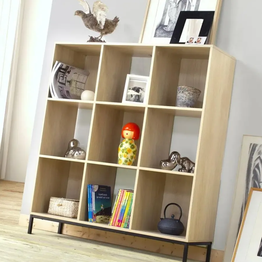 Boekenkasten|Boekenkasten-Calicosy - Opbergplank - Licht hout - 103.3x93.5x29.8 cm