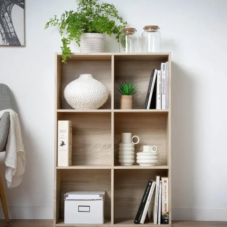 Boekenkasten|Boekenkasten-Calicosy - Opbergplank - Licht hout - 91.5x61.5x29.5 cm