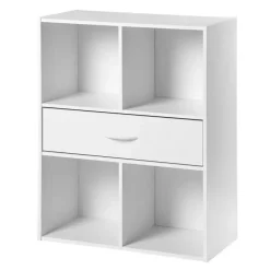 Boekenkasten|Boekenkasten-Calicosy - Opbergplank met 4 compartimenten - 29,5x62x80 cm