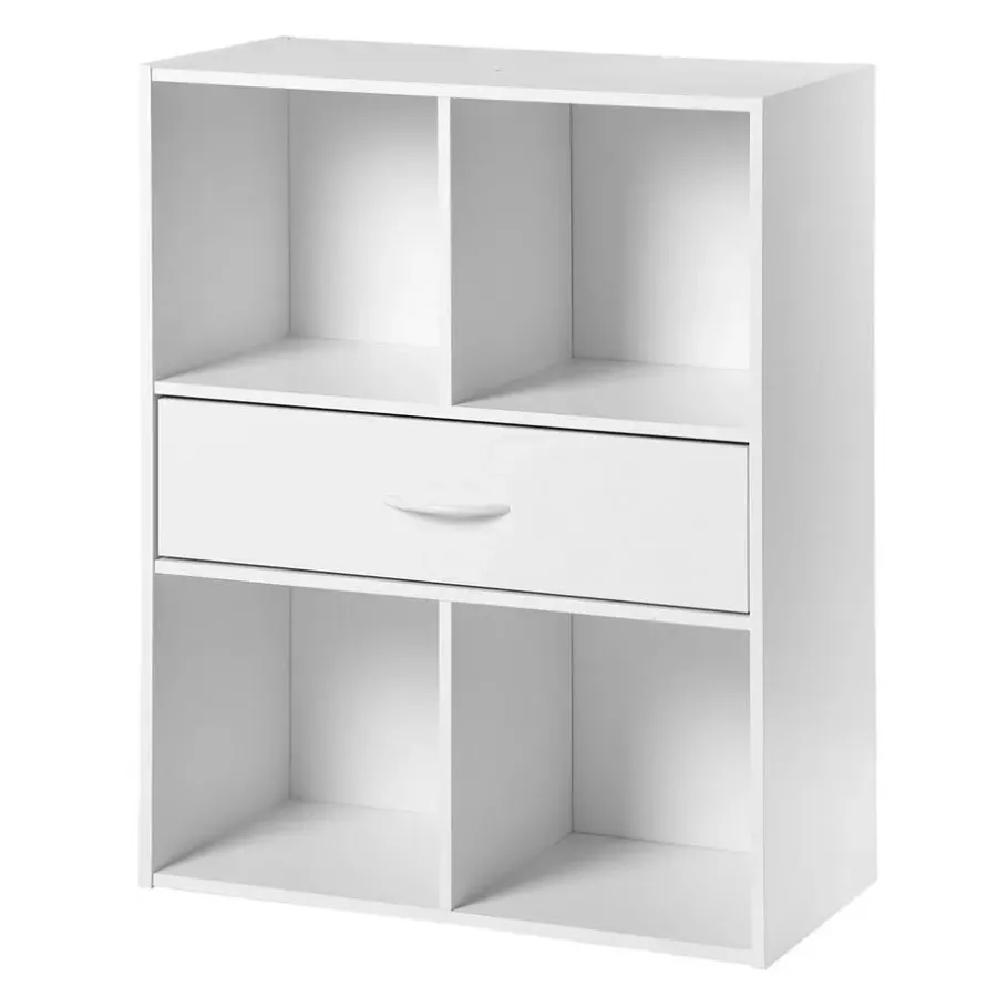 Boekenkasten|Boekenkasten-Calicosy - Opbergplank met 4 compartimenten - 29,5x62x80 cm