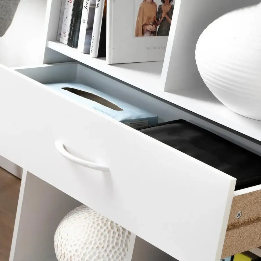 Boekenkasten|Boekenkasten-Calicosy - Opbergplank met 4 compartimenten - 29,5x62x80 cm