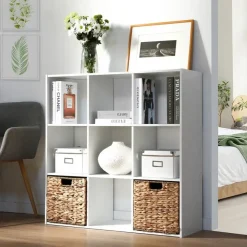 Boekenkasten|Boekenkasten-Calicosy - Opbergrek - Wit - 92.5x92.5x29.5 cm