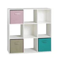 Boekenkasten|Boekenkasten-Calicosy - Opbergrek - Wit - 92.5x92.5x29.5 cm