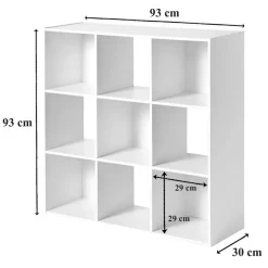 Boekenkasten|Boekenkasten-Calicosy - Opbergrek - Wit - 92.5x92.5x29.5 cm