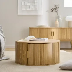 Salontafels-Calicosy - Salontafel ERNEST - Licht hout - 35,5x75x75 cm