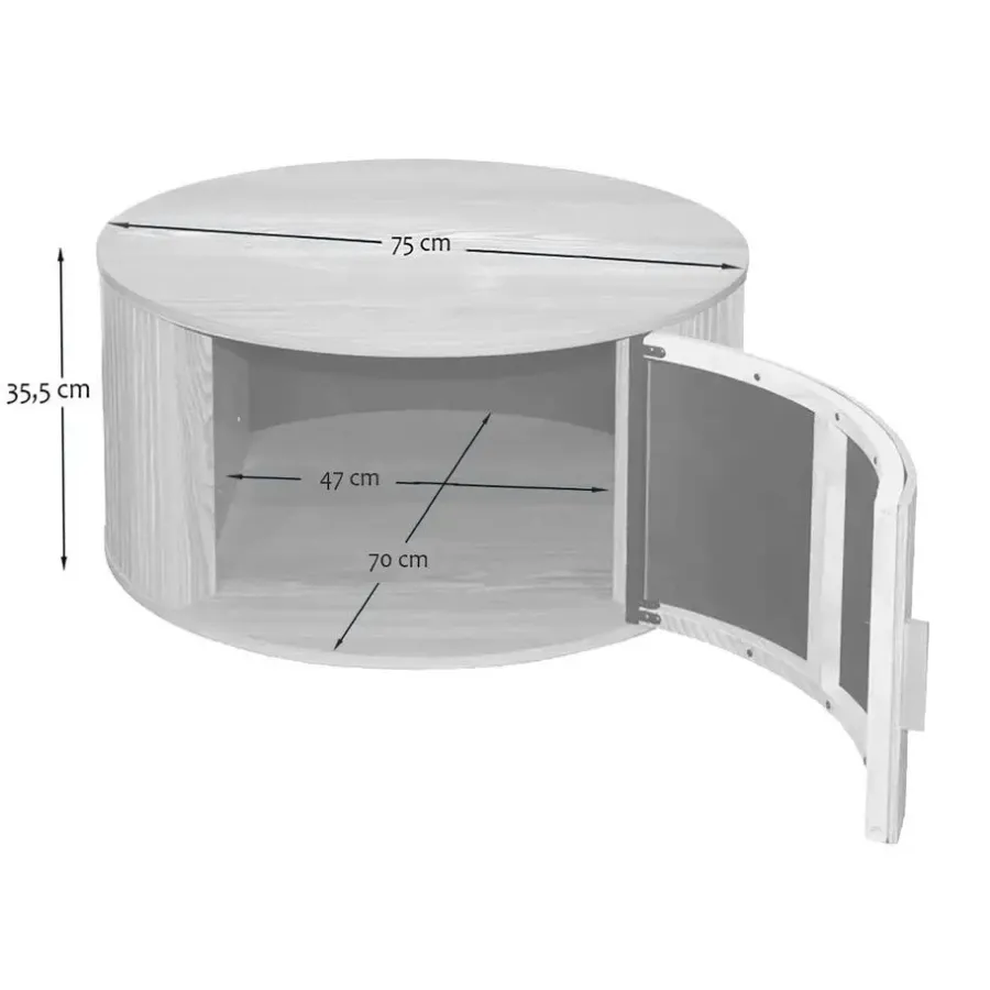 Salontafels-Calicosy - Salontafel ERNEST - Licht hout - 35,5x75x75 cm