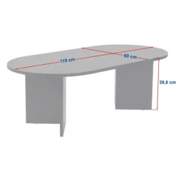 Salontafels-Calicosy - Salontafel IRIS - Saffier eiken - 39,8x119x60 cm
