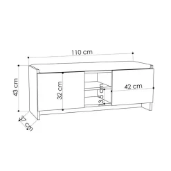 Schoenenkasten-Emob CALICOSY - Schoenenbank ZULLA - - 43x110x37 cm