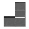Schoenenkasten-Calicosy - Schoenenkast DUDE - Beton grijs - 118,5x105x26 cm