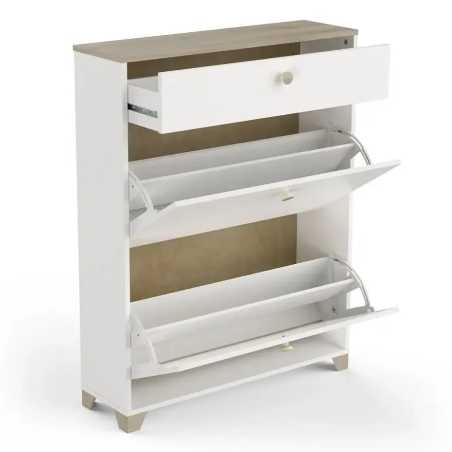 Calicosy - Schoenenkast IZZY - Wit - 104,3x80,8x24,4 cm