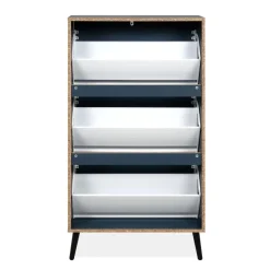 Calicosy - Schoenenkast VIGO - Alby blauw / zwart - 125x70x24 cm