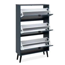 Calicosy - Schoenenkast VIGO - Alby blauw / zwart - 125x70x24 cm