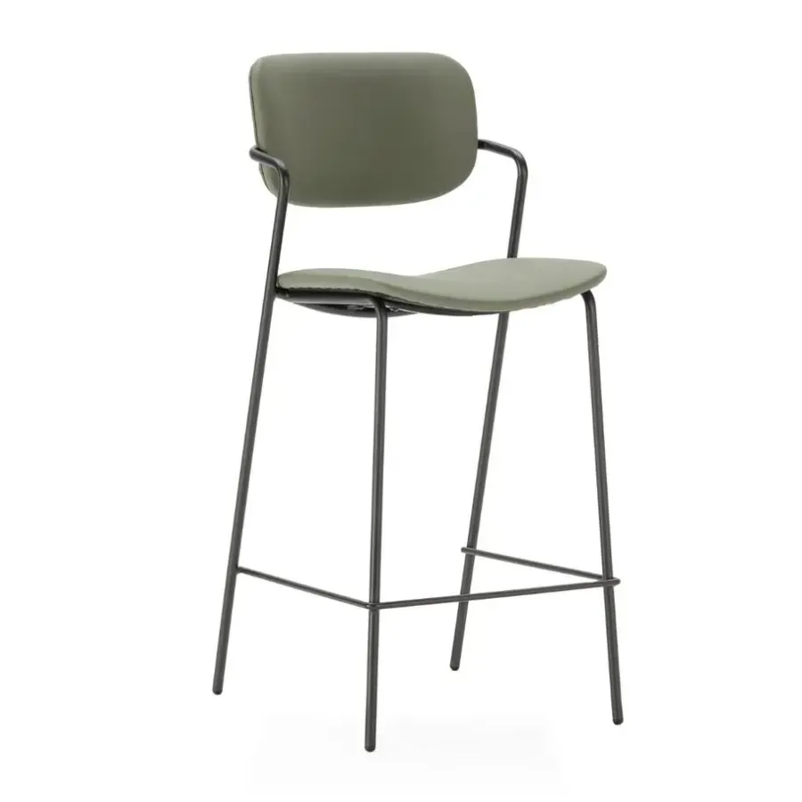 Calicosy - Set van 2 krukken met zwarte MAIKA - 51x44x66 cm