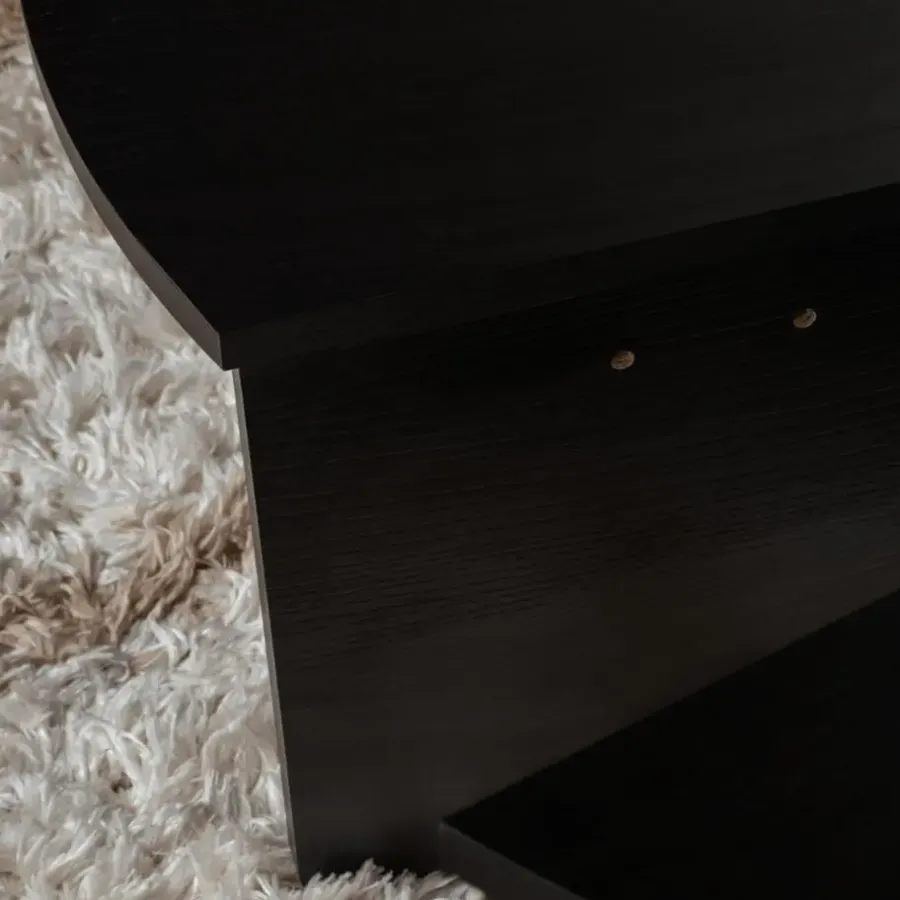 Salontafels-Calicosy - Set van 2 Salontafels ORION - Zwart hout - 35x90x90 cm